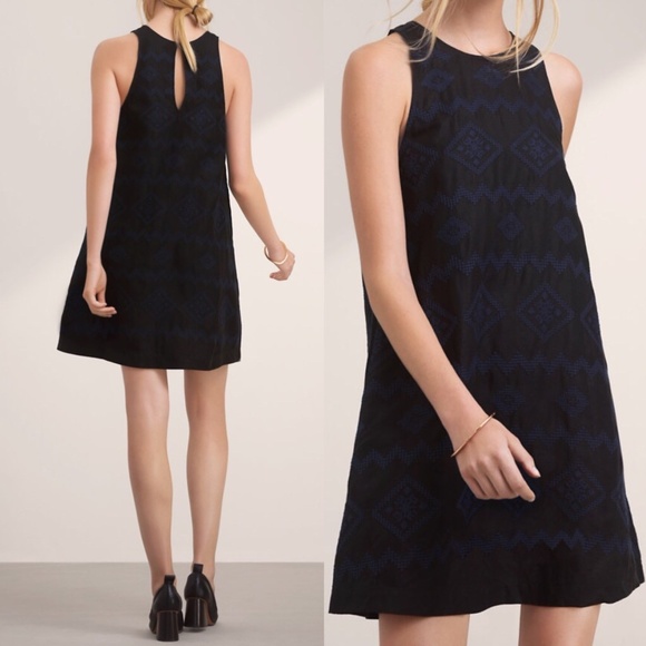 Aritzia Wilfred Trompette Black Embroidered Dress - Picture 1 of 5